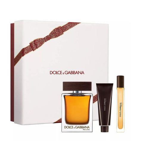 SET DOLCE & GABANNA  THE ONE MEN ( 3 PC ) 3.4 OZ EDT SP /1.7 OZ SG / 0.34 OZ EDT SP